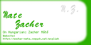 mate zacher business card