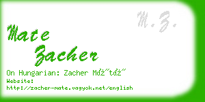 mate zacher business card